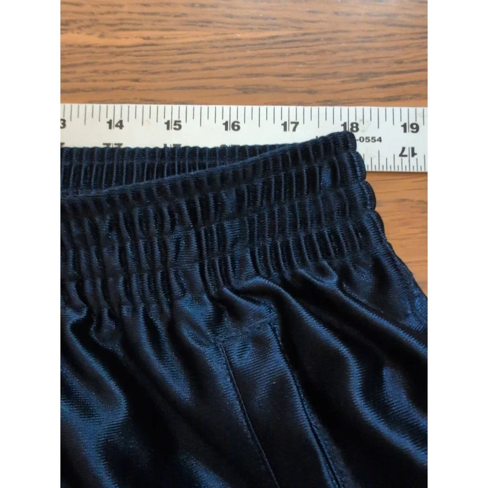 Y2K Adidas Shiny Loose Track Pants Mens 2XL Blue Elastic Waist 3 Stripe Pockets